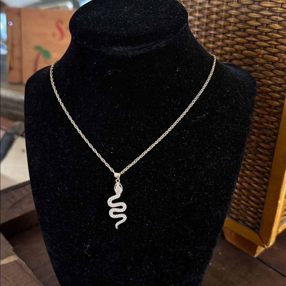 Gold Slytherin Snake Pendant 🐍